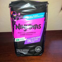 Ninjamas size S/M, 14 count