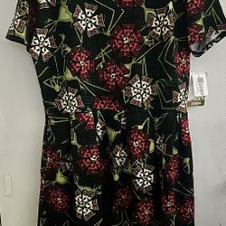 Disney Jack Skellington  Nightmare Before Christmas NEW Women’s  Plus Size 3XL LuLaRoe Amelia Zip Dress 