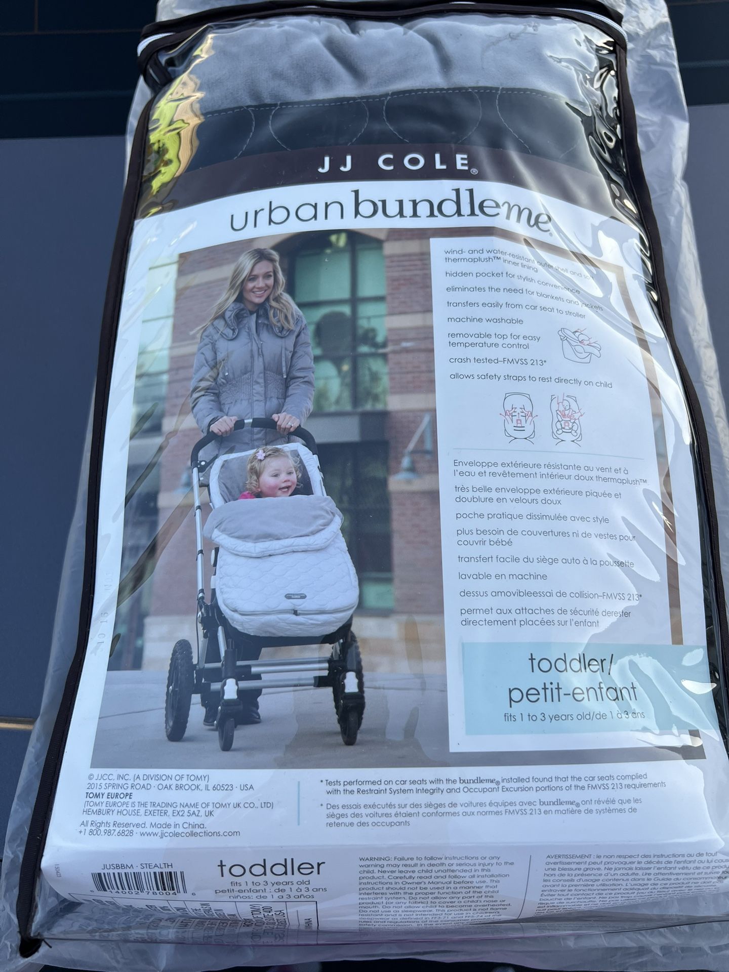 JJ COLE BUNDLE ME URBAN STROLLER COVER BLANKET TODDLER (fits 1-3 Years Old)-New