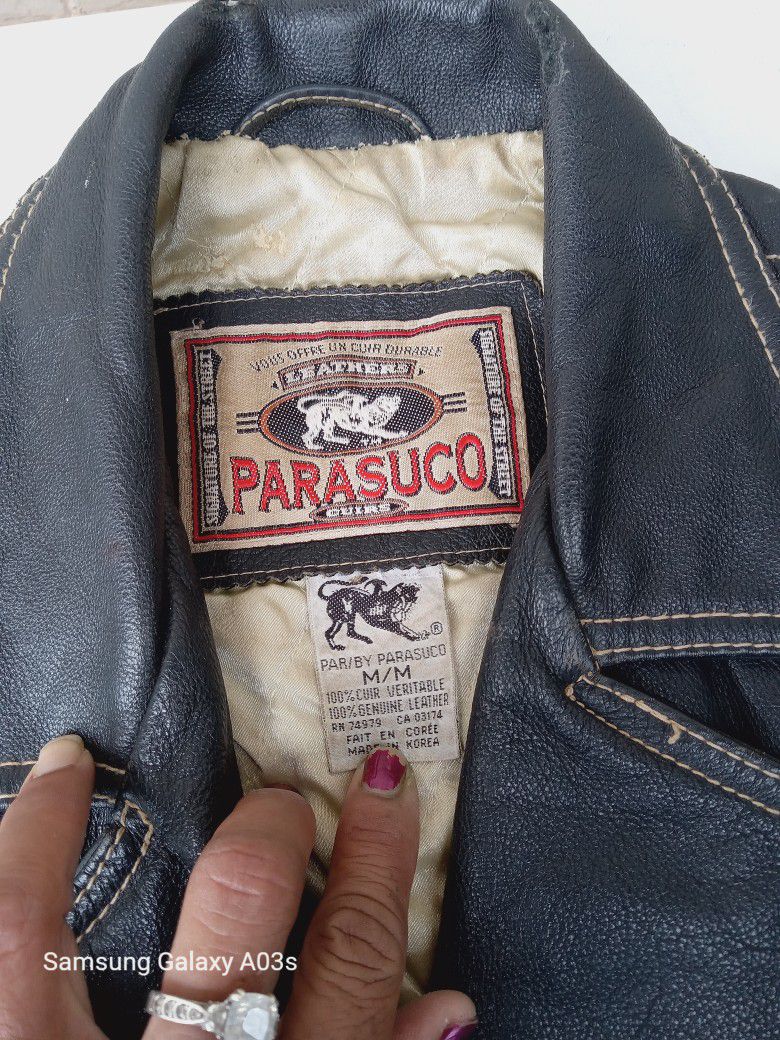 Sleeveless Black 100% Leather PARASUCO JACKET S