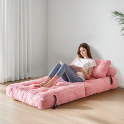Corduroy Sofa Bed - Convertible Sleeper Chair with Back Support