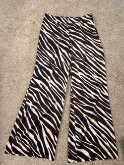 Zebra Print Wide-Leg Pants