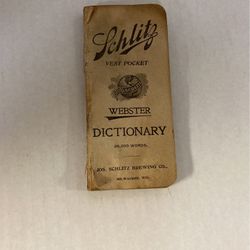 Vintage Schlitz Vest Pocket Webster Dictionary 1899