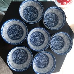 7 New, Korean deep bowls, diameter 4.5, all for $30