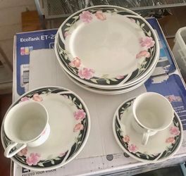 Gibson black satin VINTAGE PLATES-CUPS