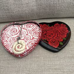 Brighton Cream Spiral Long Necklace With Heart Tin