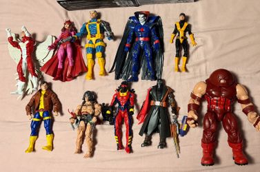 Marvel X-Men Mixed Lot 10 Loose Plastic Action Figures Unboxed Angel Cable
