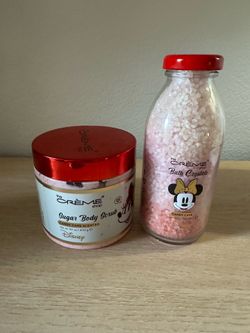The Crème Shop Disney Minnie Mouse Candy Cane Body Scrub & Bath Crystals Set