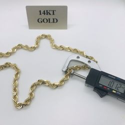 Fresh arrival! 14K Diamond Cut Rope chain! True to size 10mm 24”