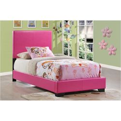 Pink Twin Bed and Mattress Set