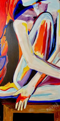 Outside In The patio. 24” X 48 “ Canvas
