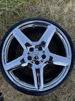 1 MERCEDES BENZ AMG E550 E350 18" GENUINE CHROME WHEEL RIM REAR OEM  5x112