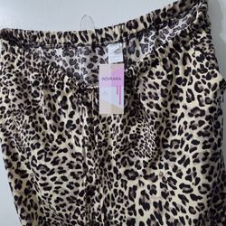 New Leapord Print Pants Silky 3xl