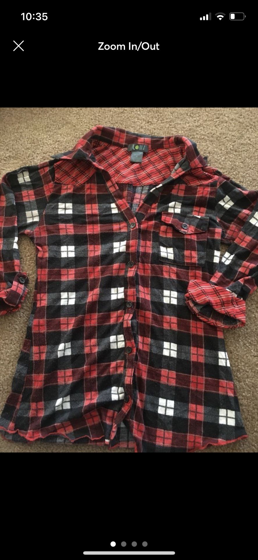 Cute Sexy Red Plaid Lolli Medium Shirt