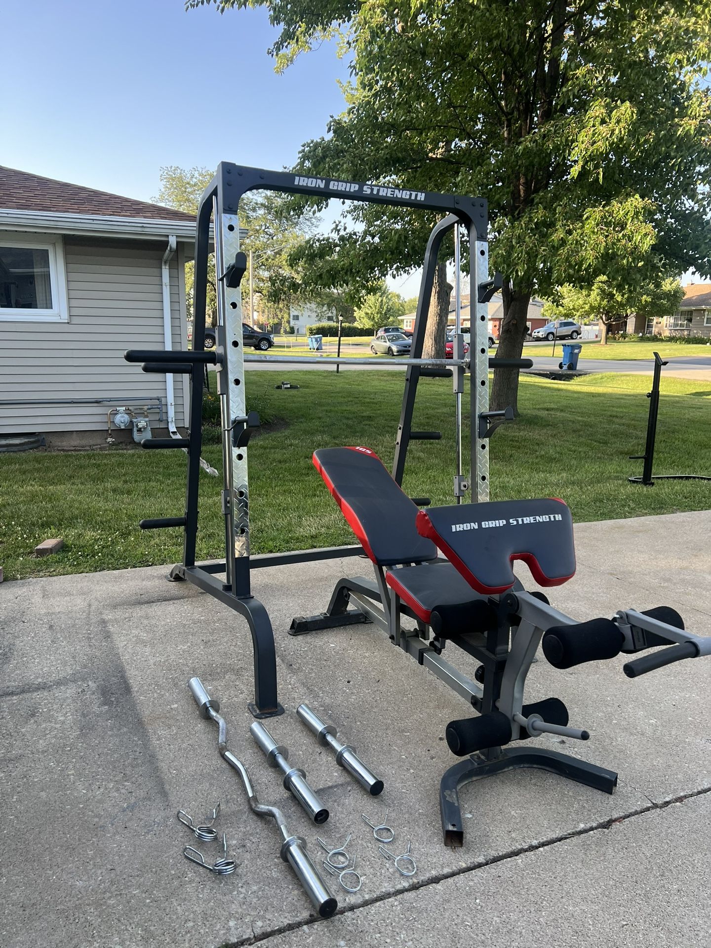 Heavy Duty Smith Machine With Bench And Olympic Bars
