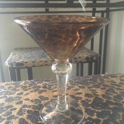 4 Leopard print martini Glasses