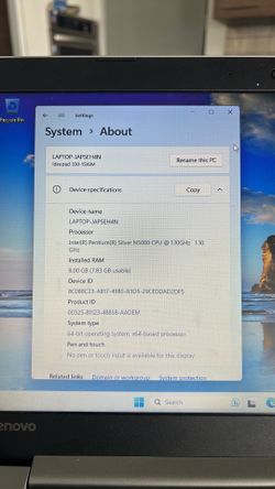 Lenovo Ideapad 330 with Windows 11 8GB RAM 500Gb Hd