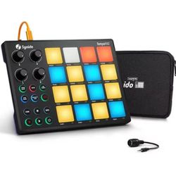 Synido TempoPAD - MIDI pad controller for music production, portable MIDI Beat Pad USB pad for beginners with tran bag 