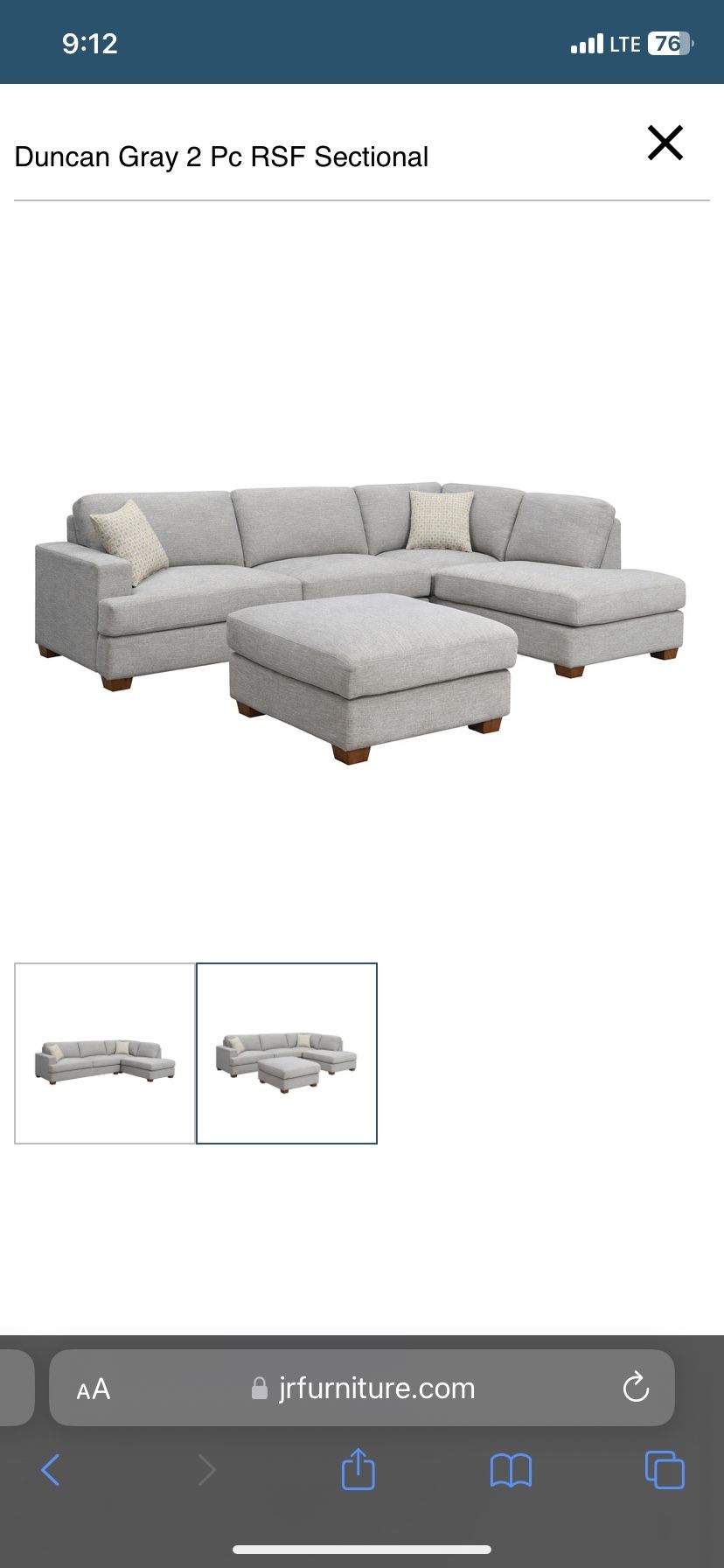 L-shaped Sectional Couch  With Ottoman 