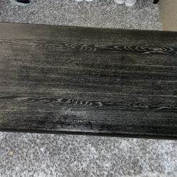 Square Black Wooden Coffee Table Metal Mirror Legs