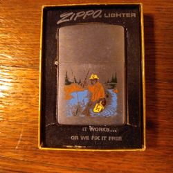 Zippo 1976 Fly Fishing Lighter, Unused , Rare, In-Box