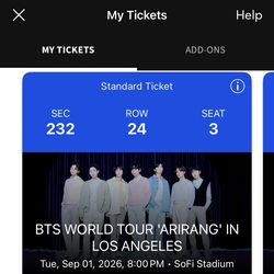 BTS tickets Sofi Day 1
