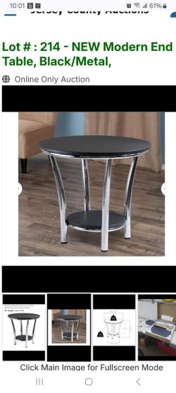 Modern End Table, Black/Metal
