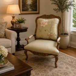 French Silk Embroidered Chair