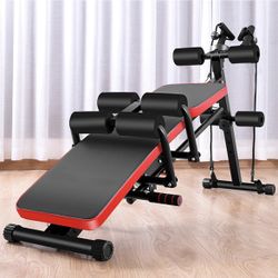 Sit Up Bench weight Bench Workout: Adjustable Abdominal Exercise Equipment with Reverse Crunch Handle for Home Gym Fitness Strength Training Machines 