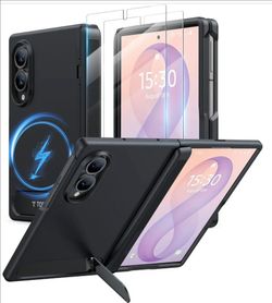 TORRAS Black Matte Magnetic Kickstand Case + Screen Protector Galaxy Z Fold 8