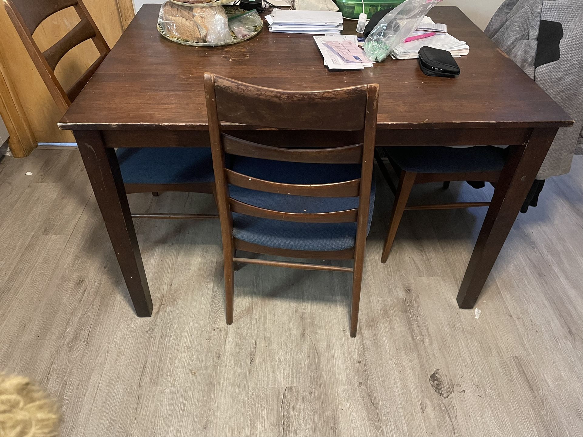 Kitchen Table With Three Chairs Wood FREE