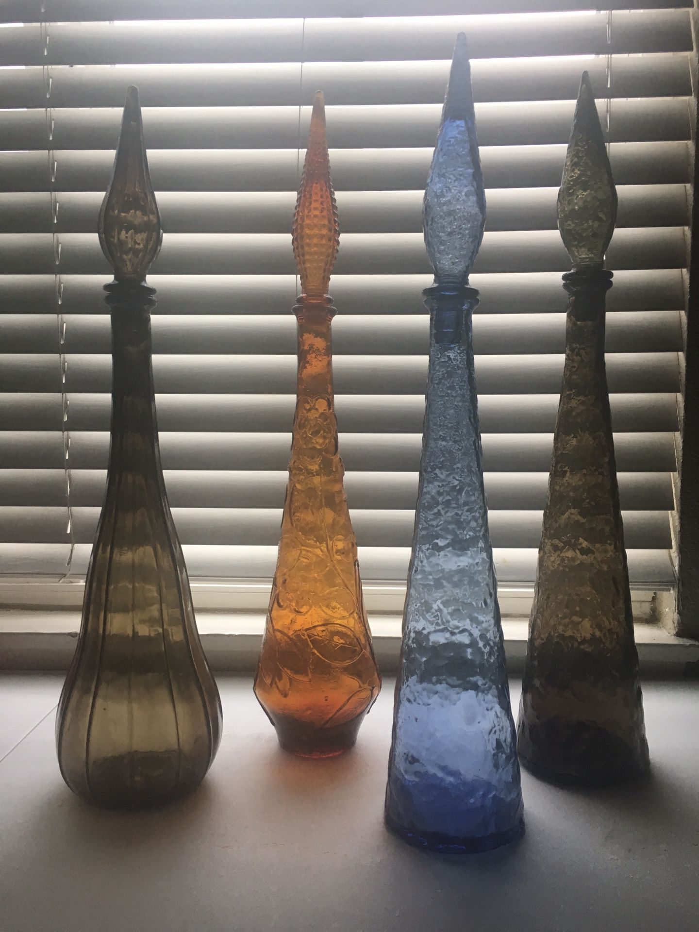 Antique glass bottles