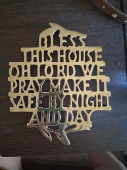 Bress Bless this House trivet
