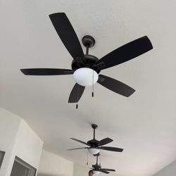 1 Year Old Hampton Bay Gazebo III 52 in. Indoor/Outdoor Wet Rated Natural Iron Ceiling Fan with LED Bulbs Included