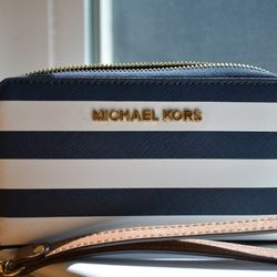 Michael Kors Striped Wristlet