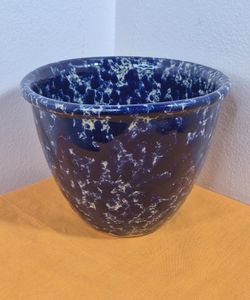 Bennington Potters Vermont Blue Agate Spongeware Mixing Bowl #1876 *Mint