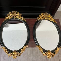 Antique Angel Design Mirror Pairs