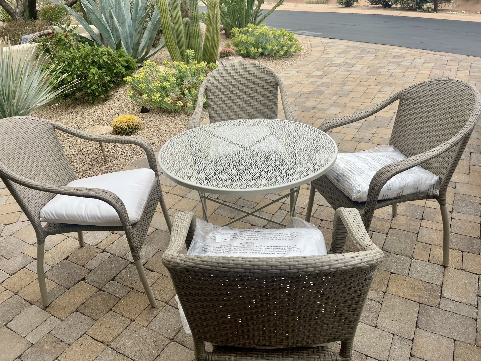 30 Inch Bistro Table And Stackable Chair Set