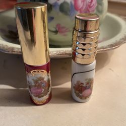 Vintage  Limoges France porcelain perfume bottle. Victorian Lover’s. 20.00 for pair or 15.00 each