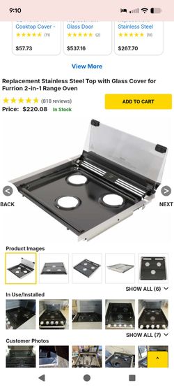 Replacement Furrion RV Stove Top With Glass Grand Design