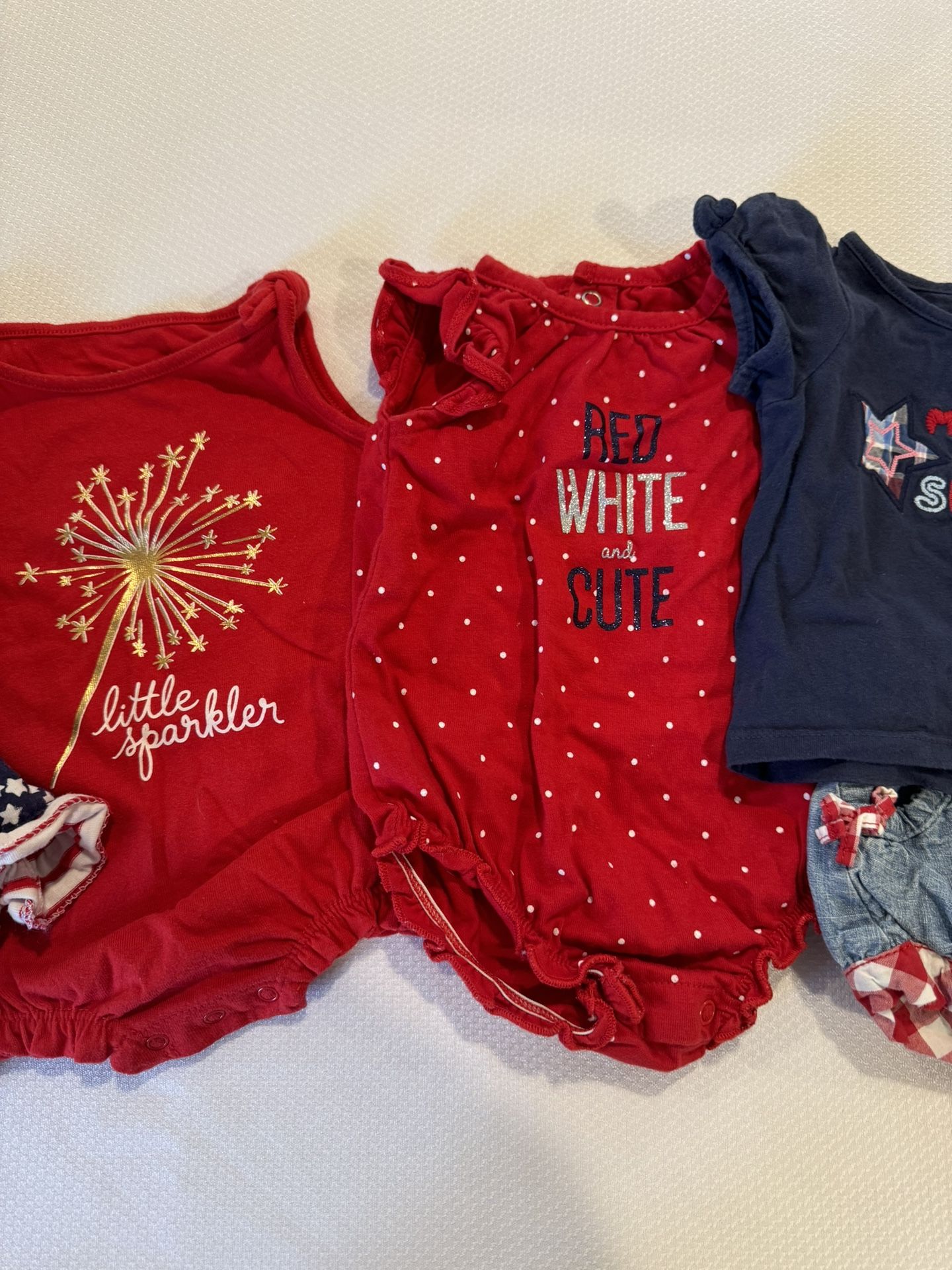 4th of July outfits for Infant 0-3 bundle