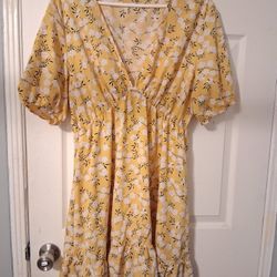 Yellow Floral Dress Size 2xl 