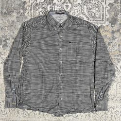 Tommy Bahama Jeans Brown Men's Size L Plaid Island Modern Fit Button Up Shirt   