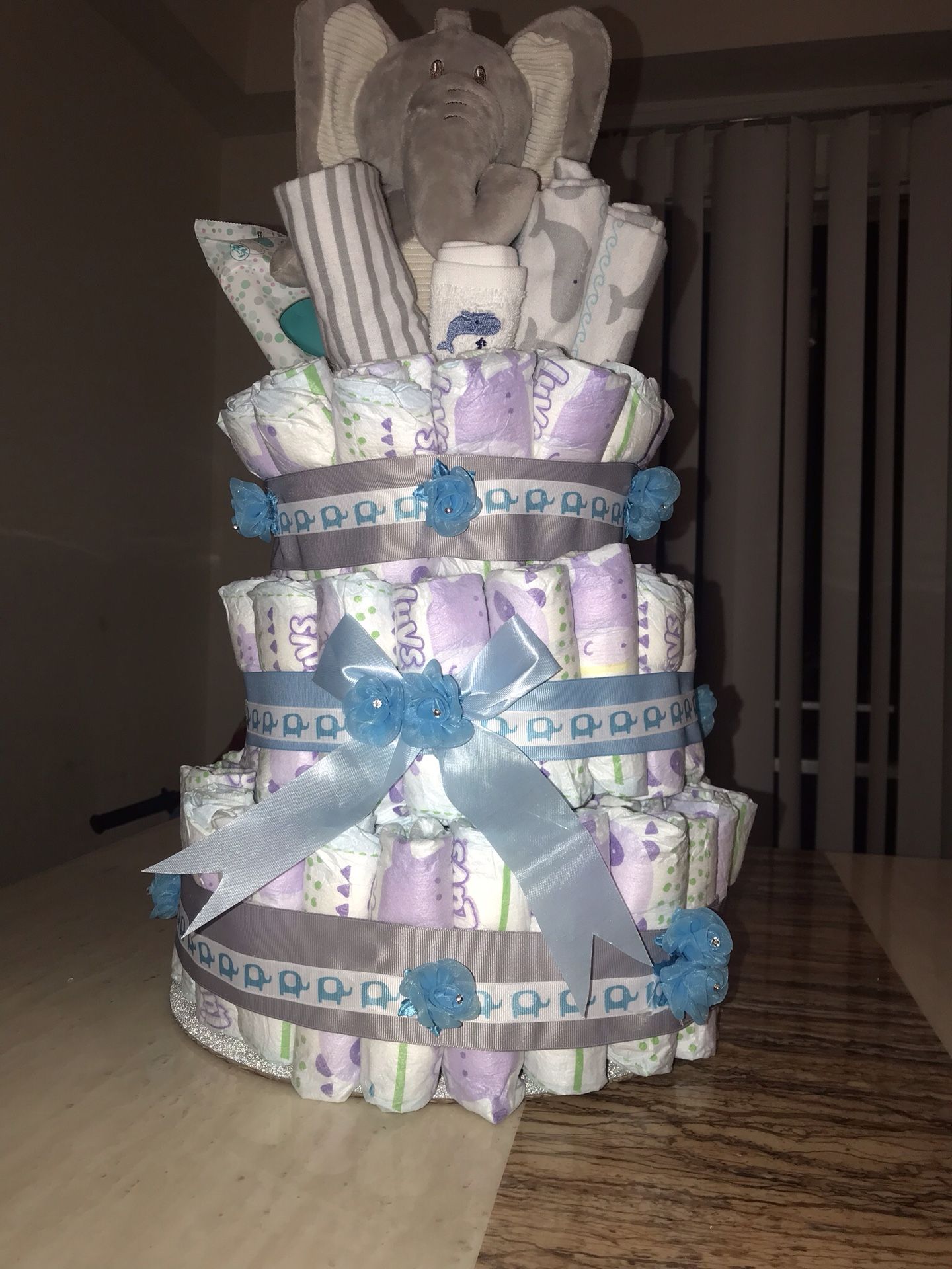 Baby boy pampers cake