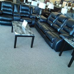 Vacherie Black Reclining Living Room Set /SOFA and Loveseat