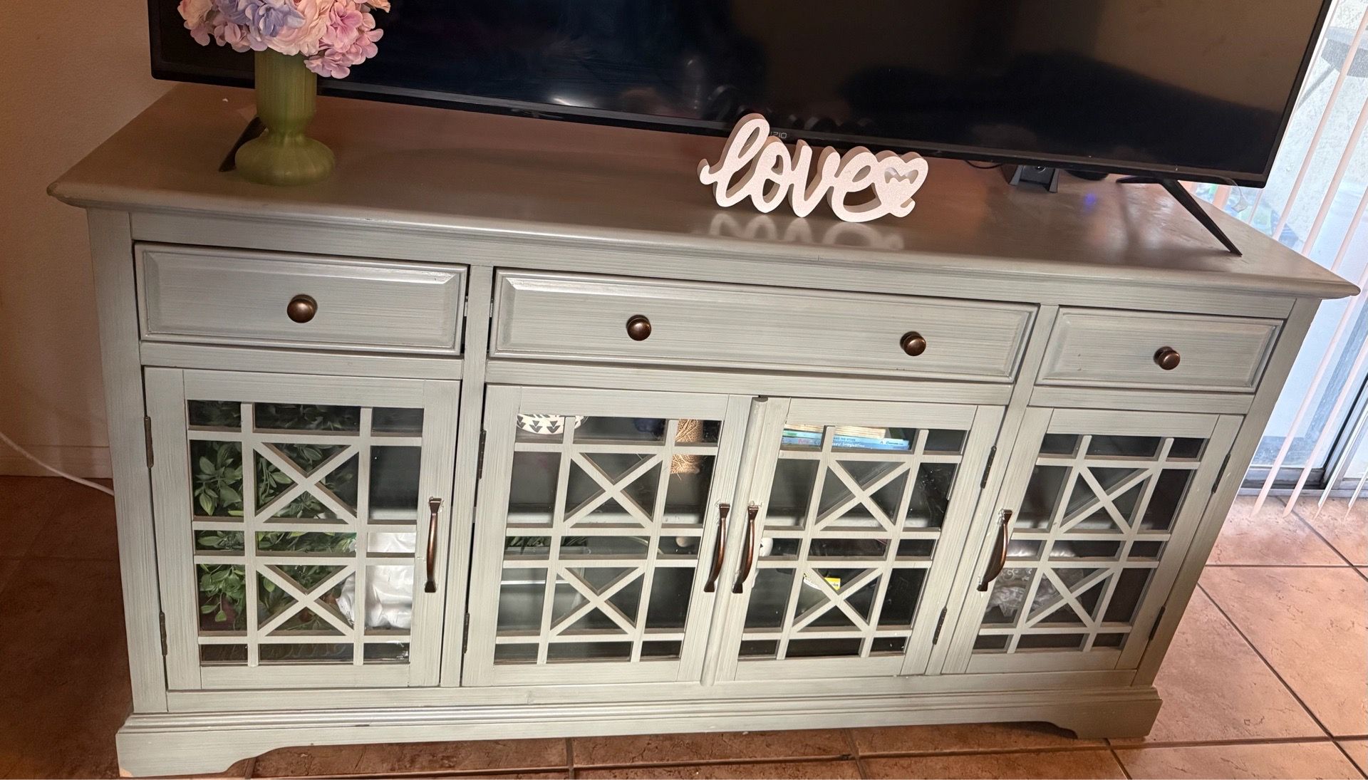 Gray entertainment center