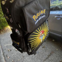 Vintage 1999 Pokemon backpack with roller and gameboy pocket