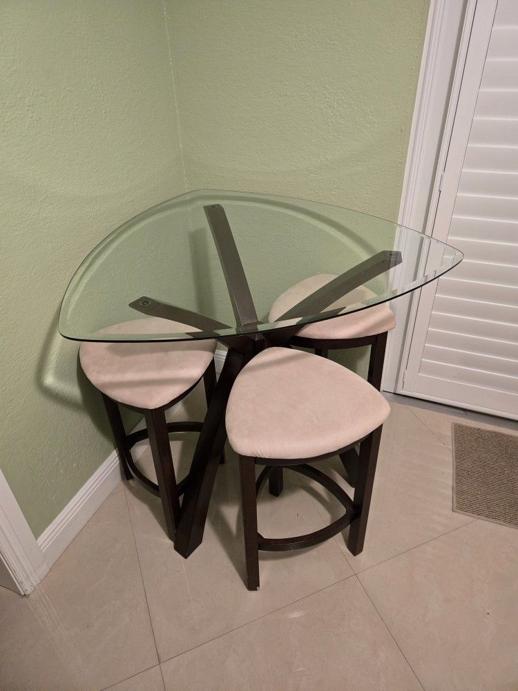 Glass Top Bistro Table W/ Chairs