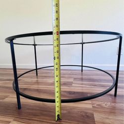 FOTN Side Table Coffee Table Clear Glass Coffee Table Living Room Table Coffee Tab. Color-black