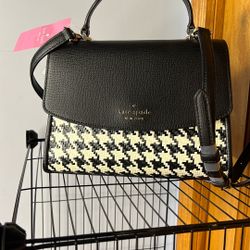 Kate Spade Top Handle Satchel W/ Houndstooth Pattern 